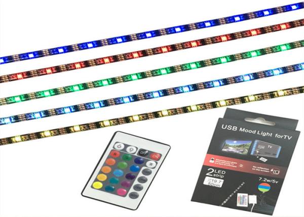 TV Decorative USB Linkable LED Strip , 5V Powered Multi Color LED Strip For Flat Surface