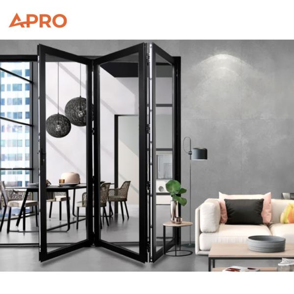 Aluminum  Glass Bifold  Door Aluminum Folding Door With Lightweight Bearings And Powder Coating