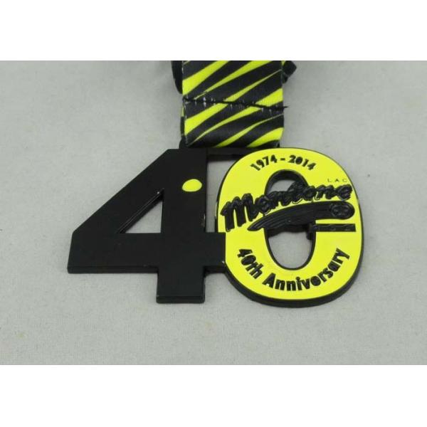 Mentone Printing Ribbon Medals Custom Die Black Plating 80 mm soft enamel