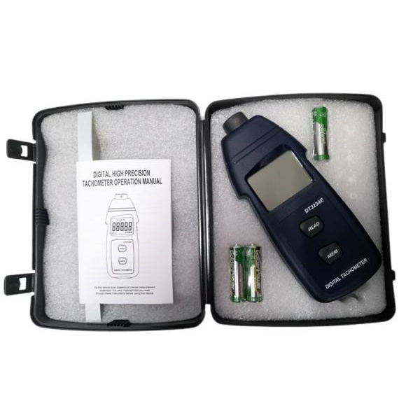 DT2234E Digital Tachometer with 2.5-99999rpm Range Non-Contact Measurement and 5-Digit LCD Display