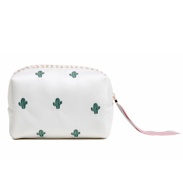 Digital Printed Portable Personalised Basics Square Satin Makeup Bag For Girls