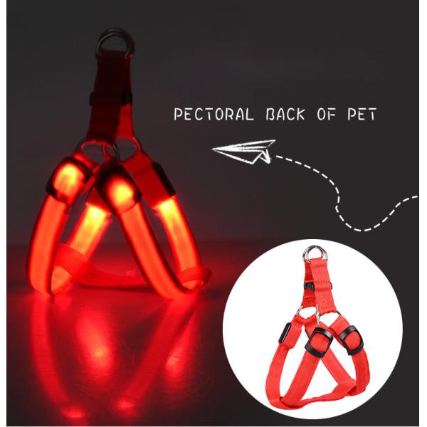 LED Night Dog Harness Vest Rechargeable USB Reflective Design Adjustable Leash Outdoor Walks