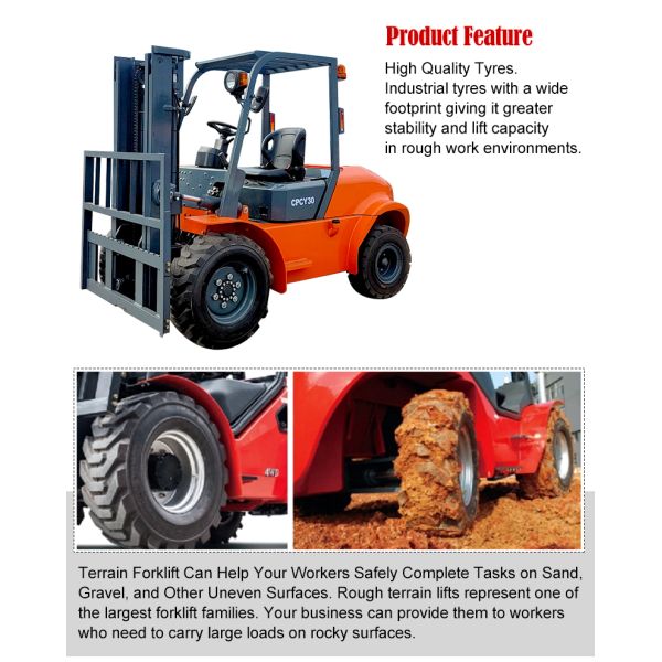 RTD30-X35 and RTD35-X35 2WD Rough Terrain Forklift for Cost Effective and Powerful Performance on Uneven Ground