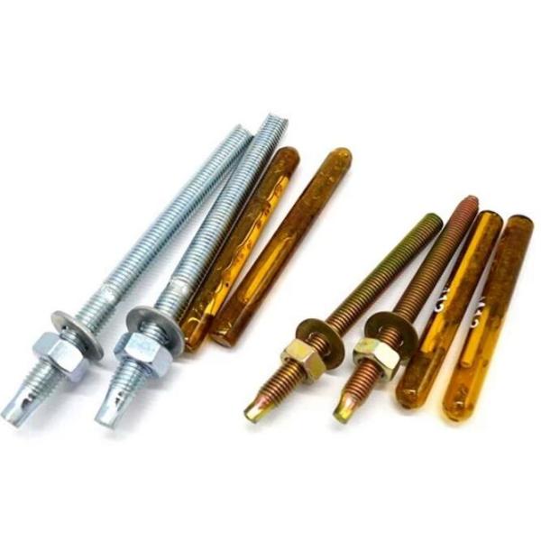 Galvanized Steel M8 - M30 Chemical Anchor Bolts High Strength 4.8 Grade ISO10664