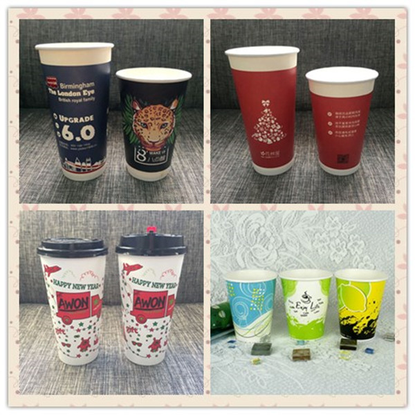 Beverage Drinking Single Wall Paper Cups 16oz Boba Tea Shops Restaurants