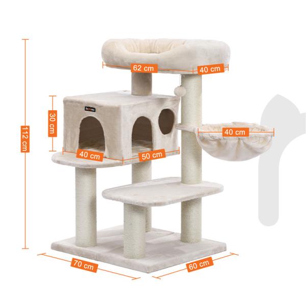 Slim Cardboard Songmics Cat Tree Toys XXL Plush Perch Reliable Corrosion Resistant