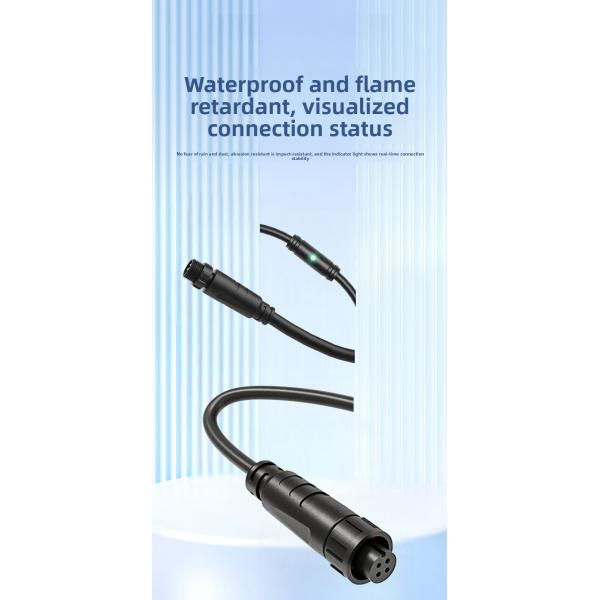 UL94 V-0 Waterproof Electrical Connector with LED Indicator and Operating Temperature -40°C to 105°C