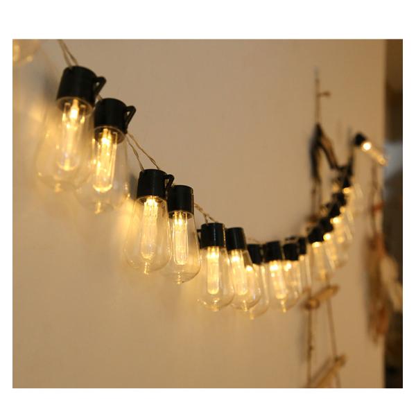 Solar LED Edison Bulb String Lights for Outdoor Christmas Decorations Patio 6lm 1-