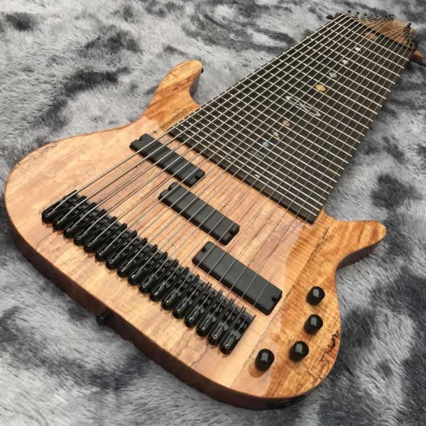 Grand 17 strings bass guitar mahogany body neck rosewood fingerboard wireless inlay logo and shape can be customized