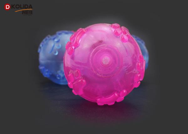Tasteful Light Up Dog Ball Squeaky Rubber 60mm Dimension For Fun T7