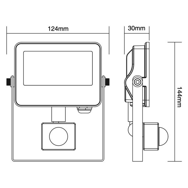 3000K-6500K LED Flood Light Plug Play PIR Or Photocell 10W Die Casting Landscape Flood Light