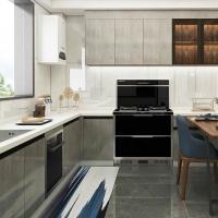 18mm MDF Metal Laca Duplo Lava Jato Ilha Armários Cozinha Aço Inoxidável