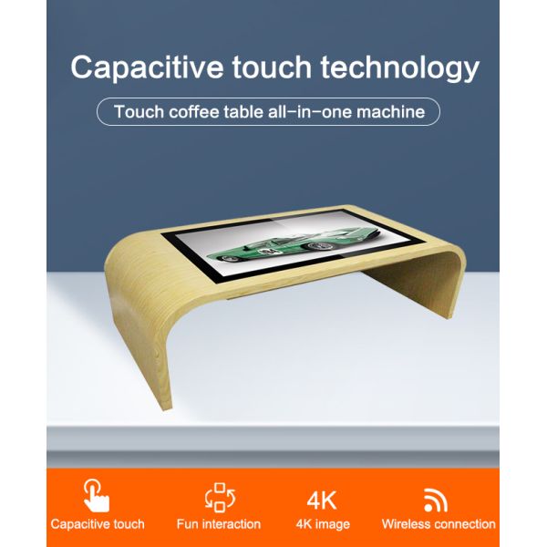 43 Inch Android Windows LCD Interactive Smart Screen Coffee Table with NFC Module Power Charging Station Camera Module