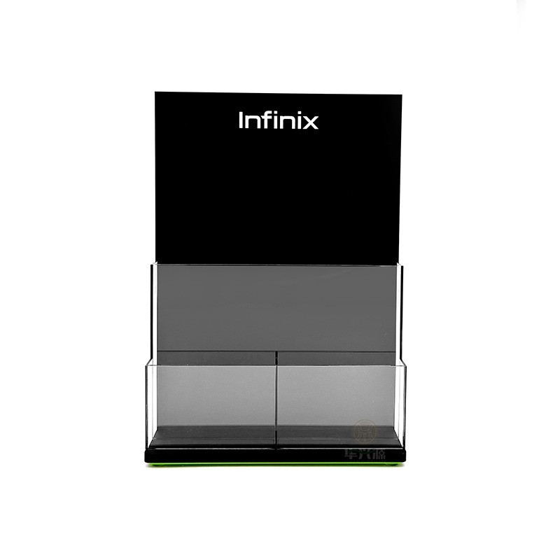 Two-Tier Acrylic Brochure Display Stand, A4 Leaflet & Color Flyer Storage Rack for Countertops of Mobile Phone Stores and Business Halls