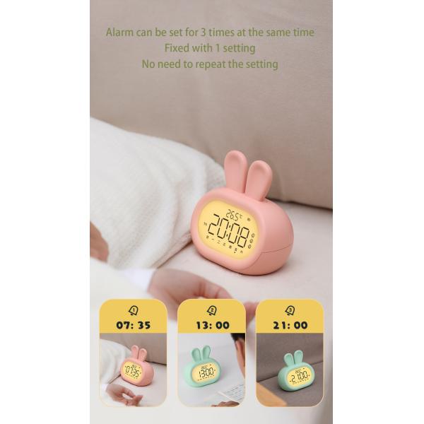 Rabbit Modern Design Dual Function Analog-Digital Alarm Clock with Cute Backlight Smart Quartz Wake-up Light for Kids
