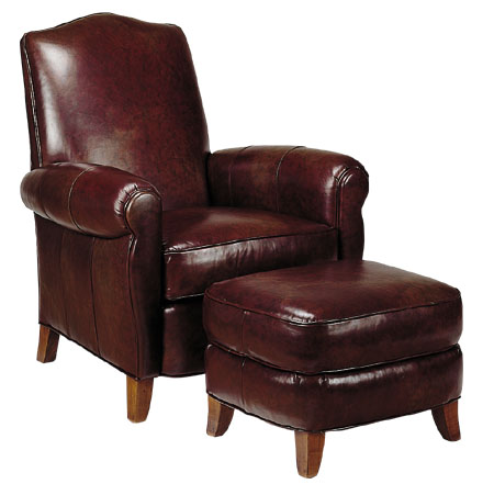 High End  Bedroom Brown Leisure Chair Ottoman High Elasticity Sponge