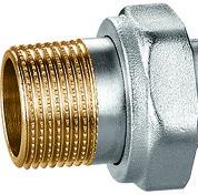 4508 Nickel Plated Three-Way Manifold Brass TRV Valve Part DN20 DN25 with Female Threaded Ends x Flexible Male Nipple