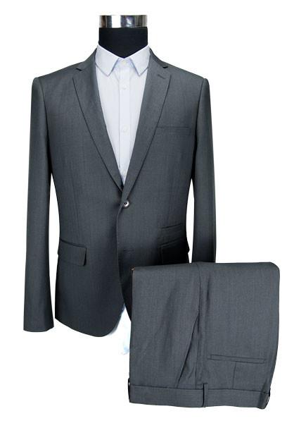 Slim Fit Mens 2 Piece Suit Breathable Adults Gentleman Grey Whit Elastic