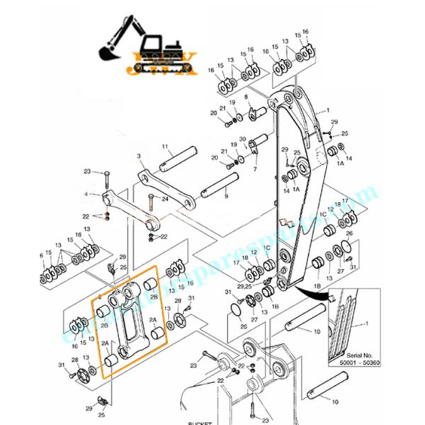 155-00025B Doosan Excavator Bucket Link Digger Parts DH55 DH60