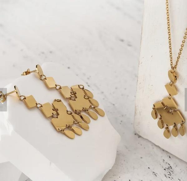 Sanfenly Gold Jewelry Sets for Women Girls Gold Layered Necklaces Chain Bracelets Knuckle Rings Gold Jewelry