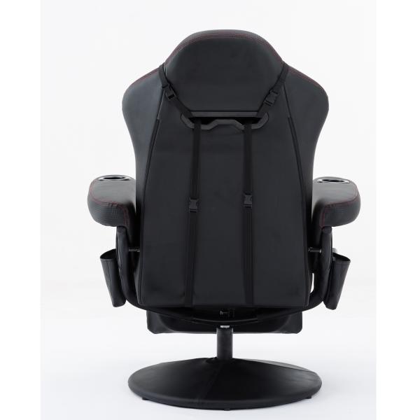 Traditional Design Luxury Gaming Chair with Cup Holder Bluetooth Speakers and Footrest