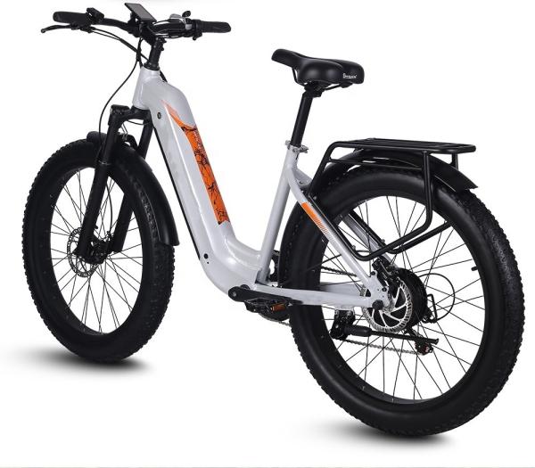 Step Thru Electric City Bike 26 Inch Wheel 7 Speed 48V 17.5Ah Battery Capacity