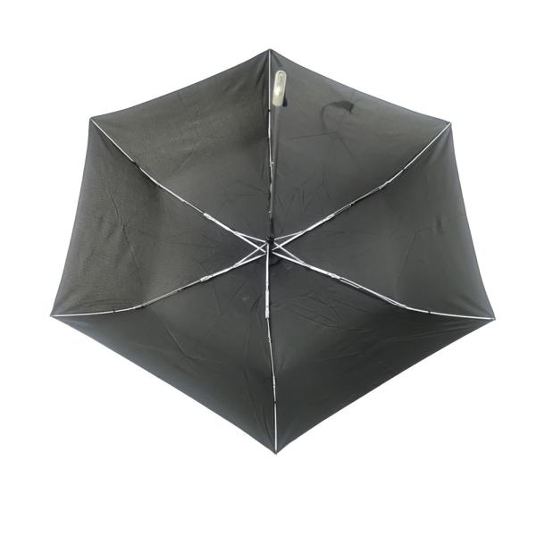 Black Super Light Compact Umbrella Flat Plastic Handle 190T Pongee Fabric