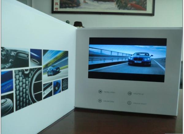 Customized Video In Print Brochure , Rechargeable LCD Video Business Cards