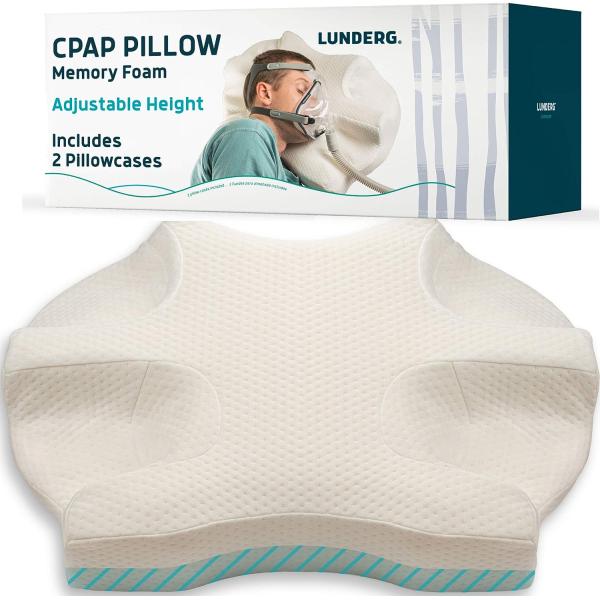 Adjustable Memory Foam Pillow for Side Sleepers Woven Fabric Includes 2 Pillowcases