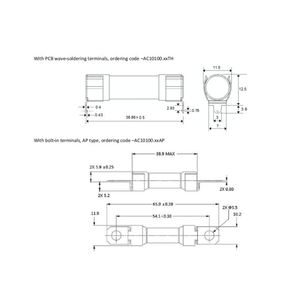 Взрыватель CCC 600VAC/DC 10x38mm высоковольтный керамический