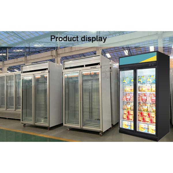 Supermarket Refrigerator Merchandiser Upright Glass Door Freezer Display Case