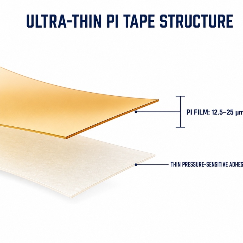 Ultra-Thin Polyimide Tape (Thin PI Tape / Low-Profile Insulation Tape) – Thin PI Film with Silicone or Acrylic Adhesive for PCB, FPC, Battery Tabs and Precision Die Cutting