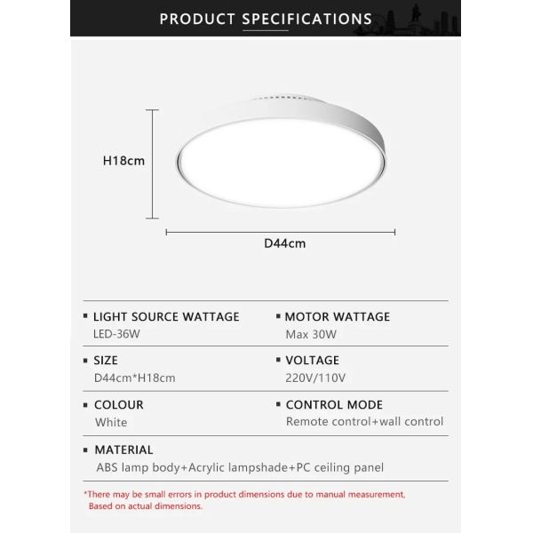 Bedroom Home Decoration white Invisible Bladeless Remote Control Dimming Electric Fan (WH-CLL-69)