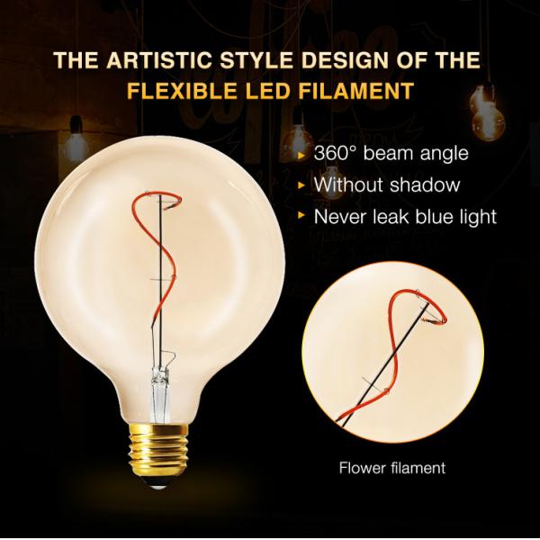янтарный шарик 200lm глобуса шариков G125 нити СИД спирали 4Watt