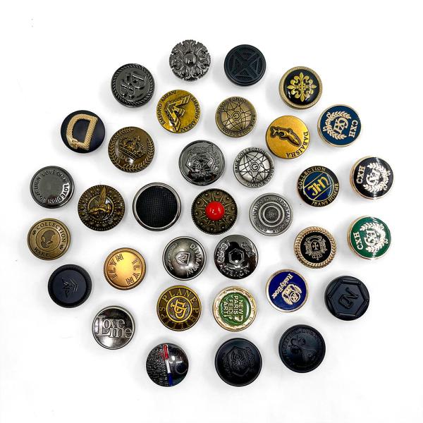 Custom Logo Alloy Brass Round Metal Jeans Button Denim Jackie Metal Button