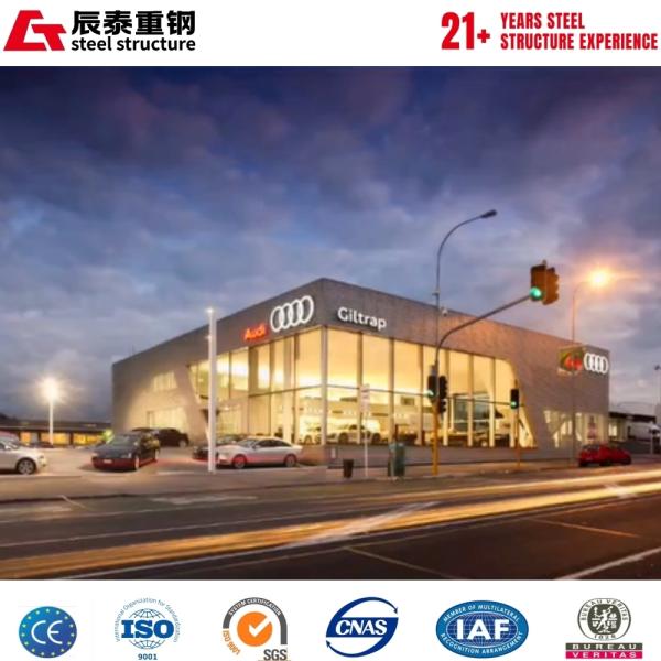 Steel Structure Car Showroom with Thermal Insulation and Long Span
