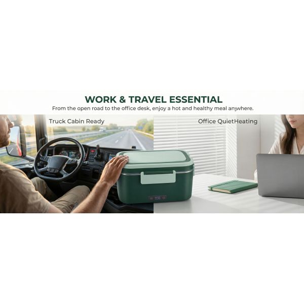 B2B 120W 1800ml Electric Heating Lunch Boxes Office And Car Heating Bento Box with Touch Screen Timer