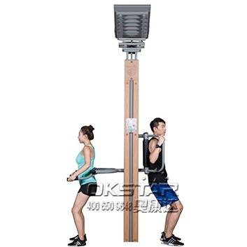 wooden street lamp outdoor fitness equipment massager