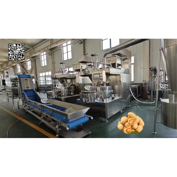 High-performance Automatic Coating Machine for Uniform Liquid & Powder Coating on Peanuts and Snacks