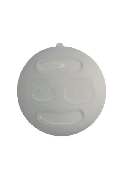 Round Divided Mushie Silicone Suction Plate Pink Personlised With Size Is 23*18*3.7 cm And Weight Is 115 Gram