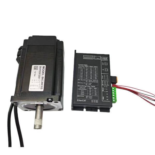 Closed Loop 2 Phase NEMA34 86mm Flange 86CME85 8.5Nm Stepper Motor with EtherCAT EC86 Servo Stepper Driver for CNC Machines