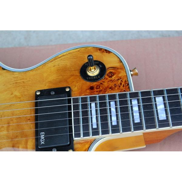 Custmosized Yellow Brown Electric Guitar with EMG Pickups Musical Instruments Sales