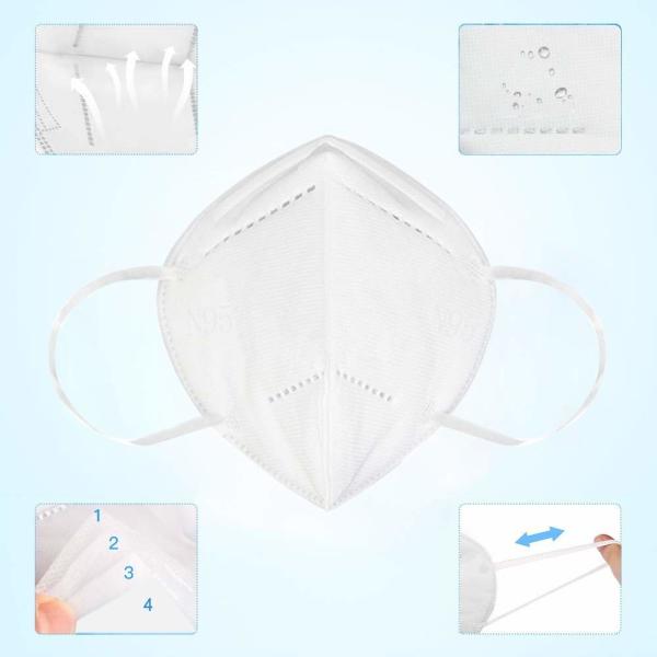 Anti masque protecteur de la pollution KN95, masque jetable de bouche de visage de respirateur de la poussière d'Earloop