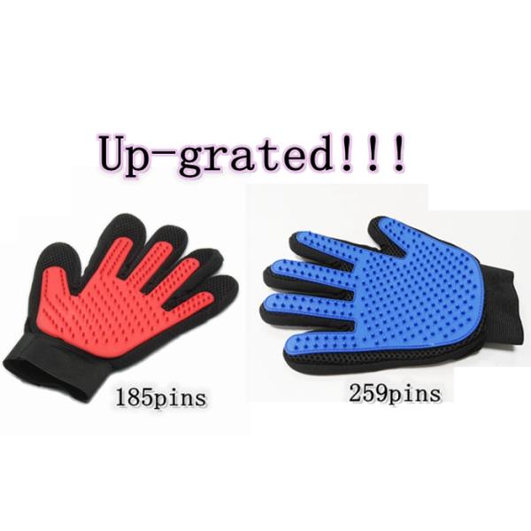 259 Pins Gentle Pet Mitt Brush Five Finger Dog Cleaning Gloves Long Service Life