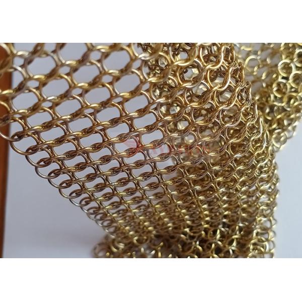 Electroplating 0.8mm X 7mm Metal Ring Mesh For Space Divider Curtain