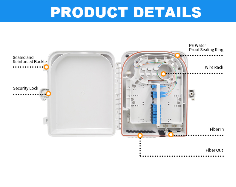 Fiber Optic 1/16 Splitter FTTH Termination Box IP66