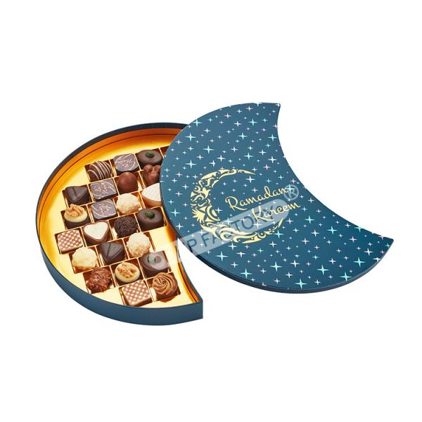 Deluxe Moon Shaped Gift Box Chocolate Present Box With Food Safe Tray