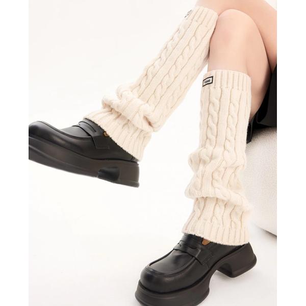 Étiquettes tissées pour femmes chauffants pour jambes d'hiver