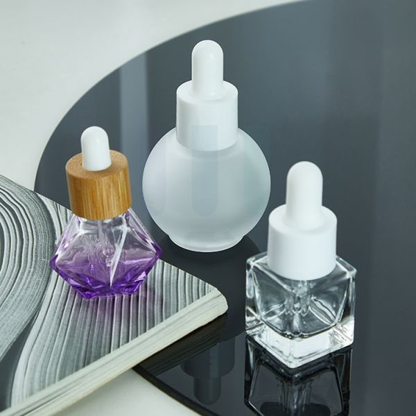 Screen Printing Flat Shoulder Cosmetic Glass Oil Dropper Bottle Including Glass Dropper Perfect for Essential Oils Skincare Serums and Cosmetic