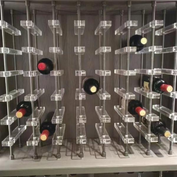 Living Room Acrylic Wine Cabinet Decorative Metalwork Led Light Metal Wine Shelf